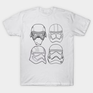 Line Art Series First Order Helmets T-Shirt